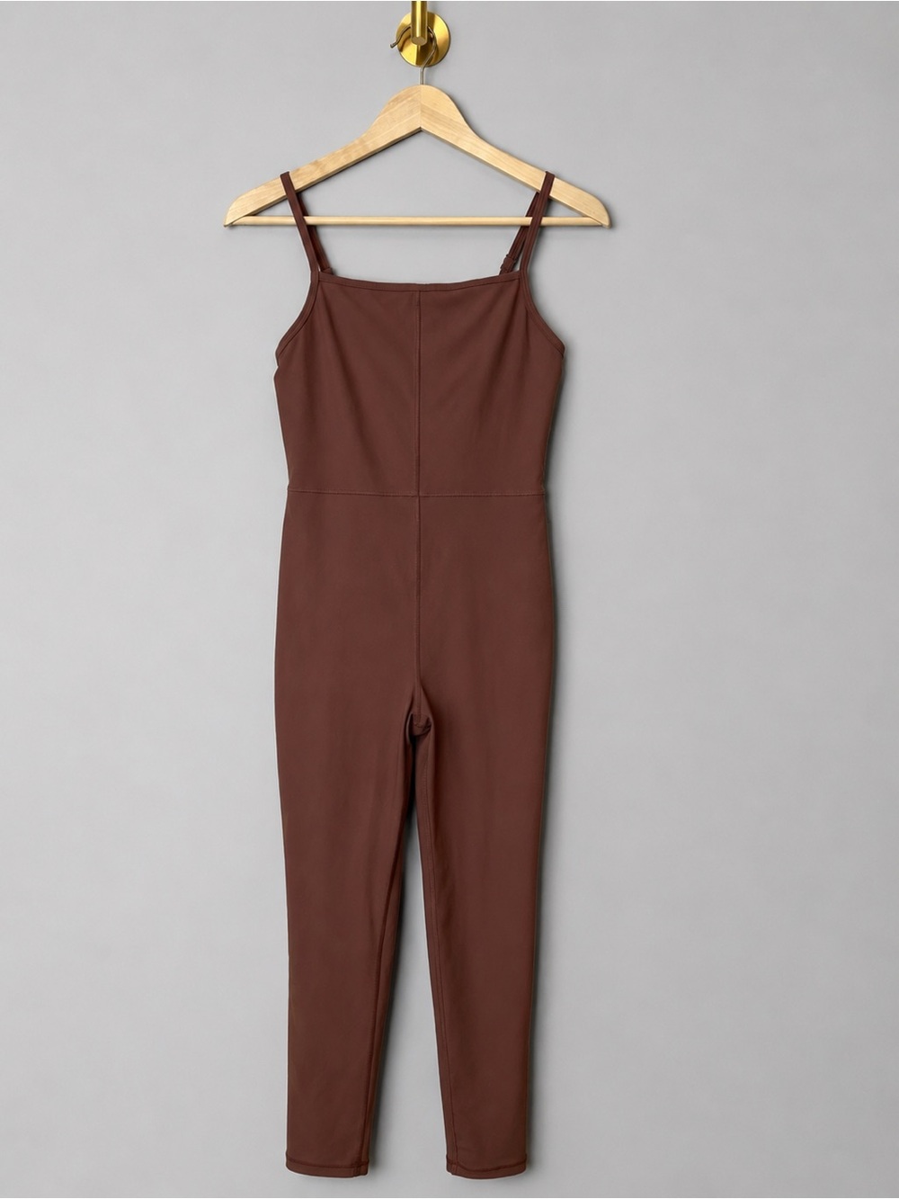 Old Navy Brown Activewear Jumpsuit Square Neck One Piece Workout Romper